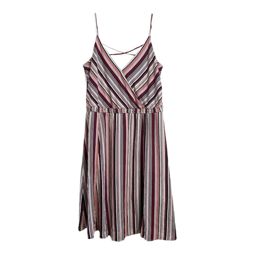 Maurices Multicolor Striped Women's Dress, Lined, Sz Large